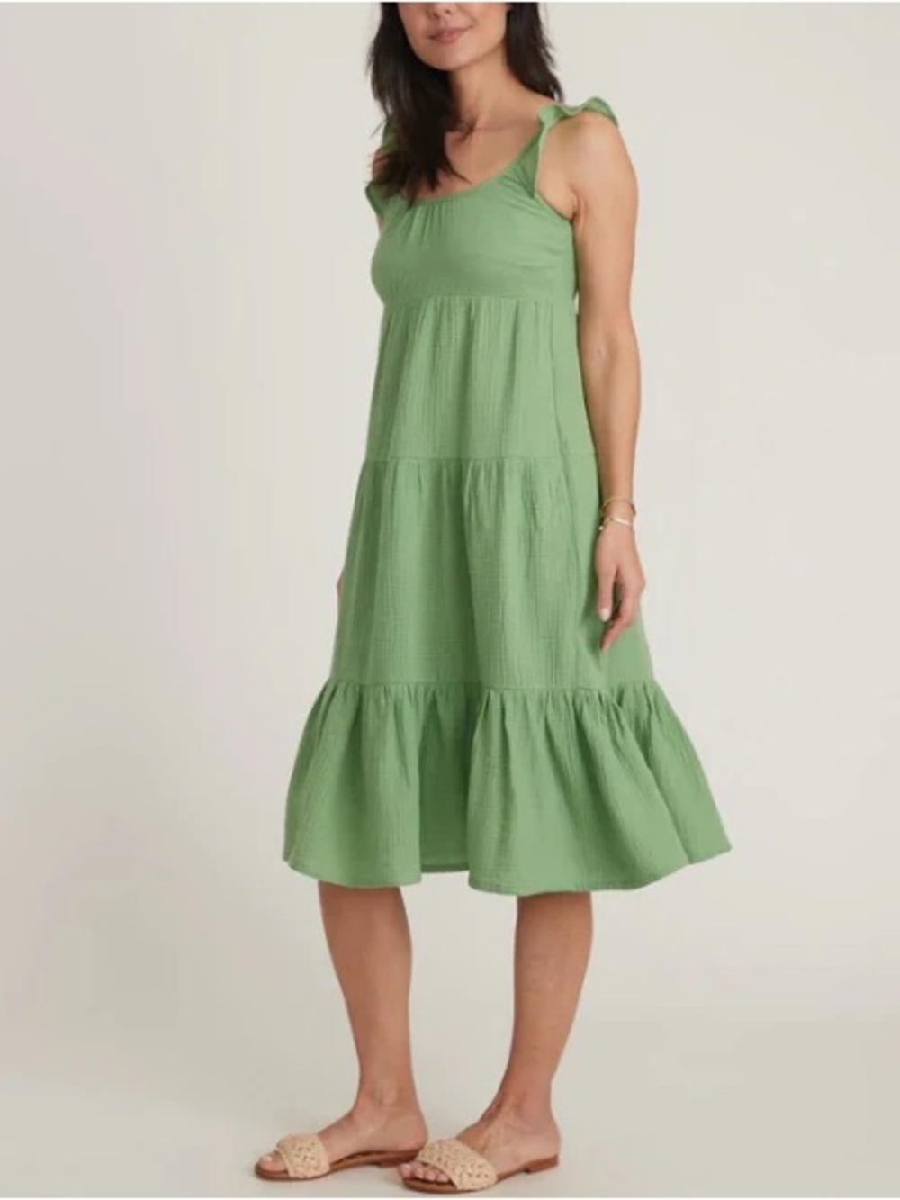 Marine Layer Jade Sheen Jude Flutter Sleeve Dress